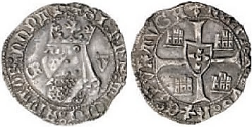 Tipo 5. Barbuda con busto de rey con celada