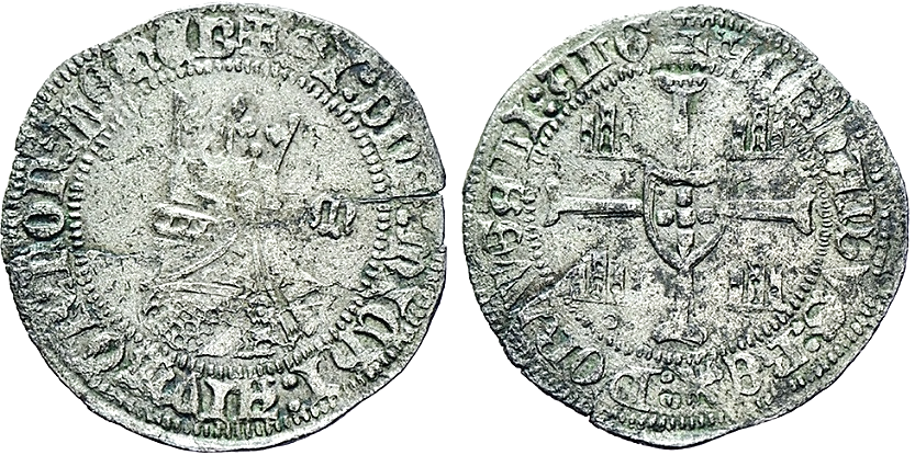 Tipo 5. Barbuda con busto de rey con celada
