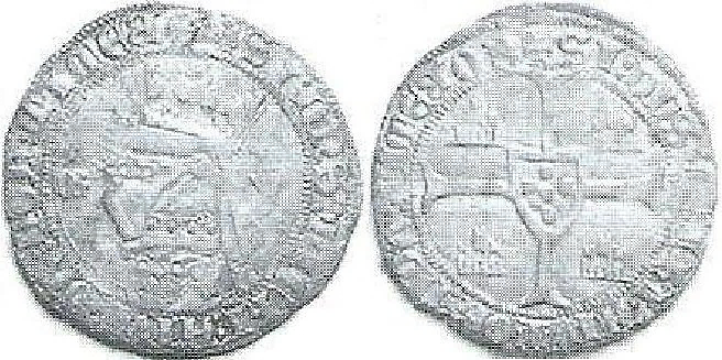 Tipo 5. Barbuda con busto de rey con celada