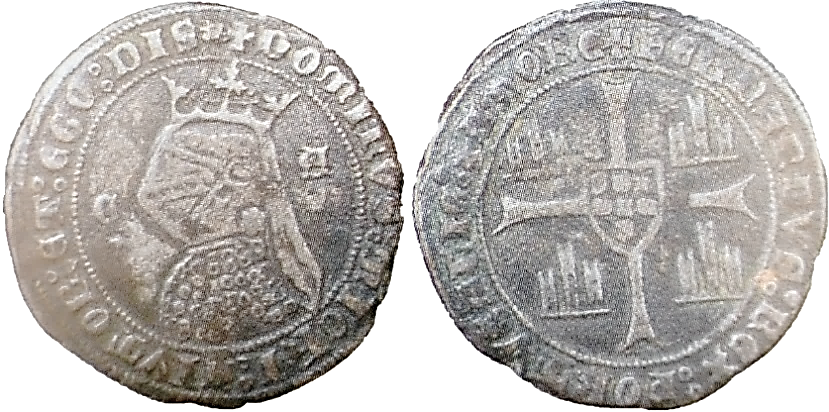 Tipo 5. Barbuda con busto de rey con celada