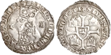 Tipo 5. Barbuda con busto de rey con celada