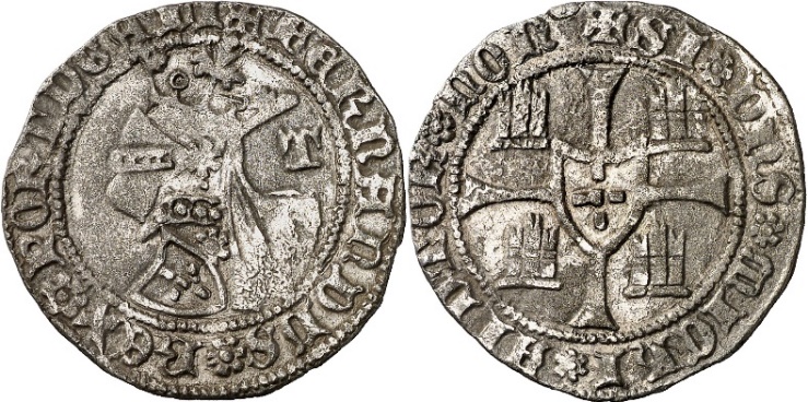 Tipo 5. Barbuda con busto de rey con celada