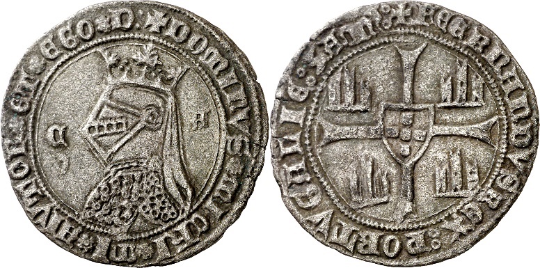 Tipo 5. Barbuda con busto de rey con celada