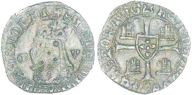 Tipo 5. Barbuda con busto de rey con celada