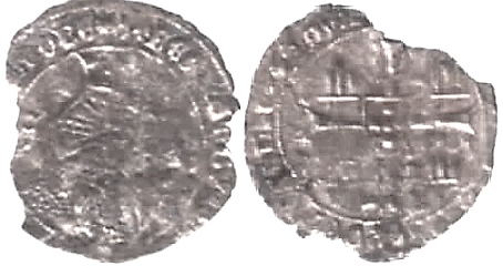 Tipo 5. Barbuda con busto de rey con celada
