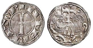 Tipo 82. Dinero de los Bustos Afrontados con lema &ldquo;Inperator&rdquo;