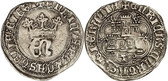 Tipo 10. Medio Real de plata con monograma &ldquo;EN&rdquo;