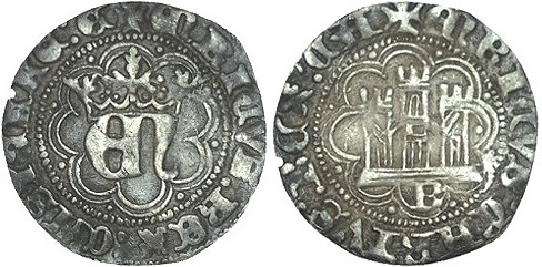 Tipo 10. Medio Real de plata con monograma &ldquo;EN&rdquo;