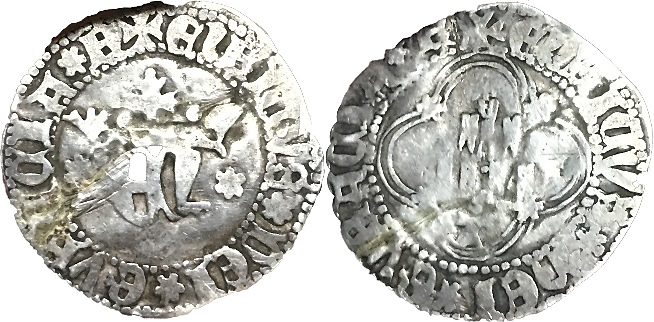 Tipo 10. Medio Real de plata con monograma &ldquo;EN&rdquo;