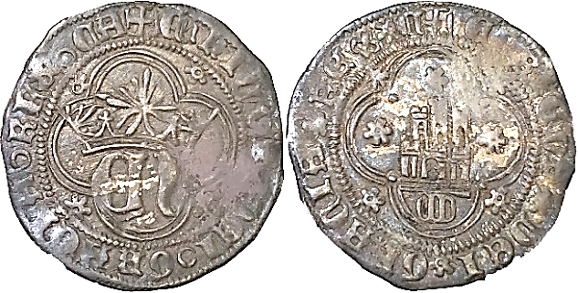 Tipo 10. Medio Real de plata con monograma &ldquo;EN&rdquo;