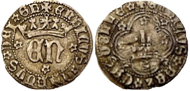 Tipo 10. Medio Real de plata con monograma &ldquo;EN&rdquo;