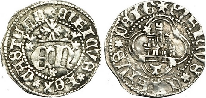 Tipo 10. Medio Real de plata con monograma &ldquo;EN&rdquo;