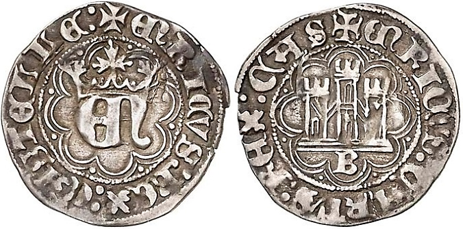 Tipo 10. Medio Real de plata con monograma &ldquo;EN&rdquo;
