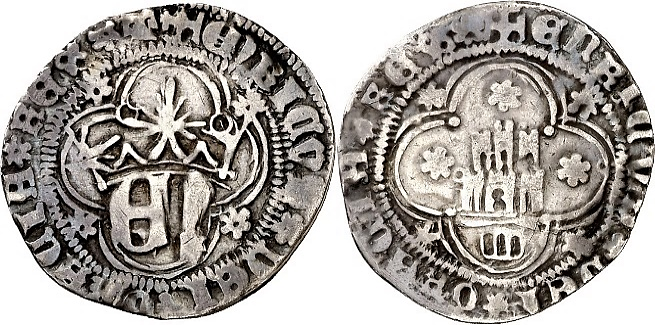 Tipo 10. Medio Real de plata con monograma &ldquo;EN&rdquo;