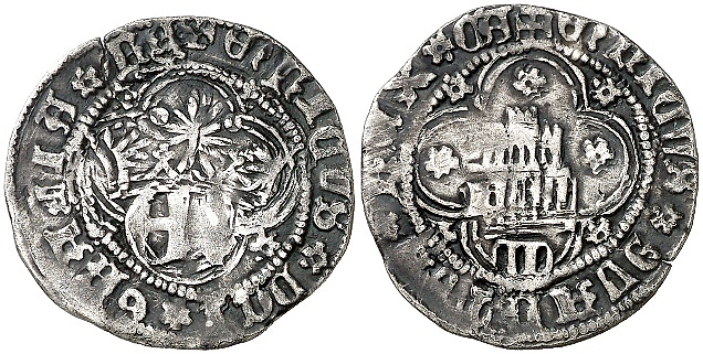 Tipo 10. Medio Real de plata con monograma &ldquo;EN&rdquo;