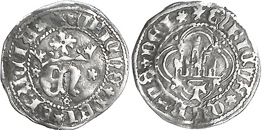 Tipo 10. Medio Real de plata con monograma &ldquo;EN&rdquo;