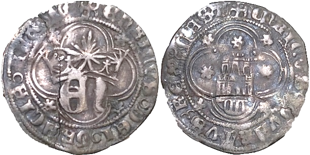 Tipo 10. Medio Real de plata con monograma &ldquo;EN&rdquo;