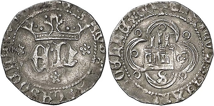 Tipo 10. Medio Real de plata con monograma &ldquo;EN&rdquo;