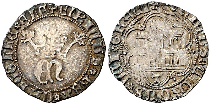 Tipo 10. Medio Real de plata con monograma &ldquo;EN&rdquo;