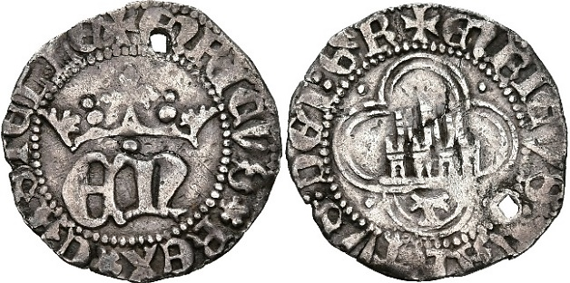 Tipo 10. Medio Real de plata con monograma &ldquo;EN&rdquo;