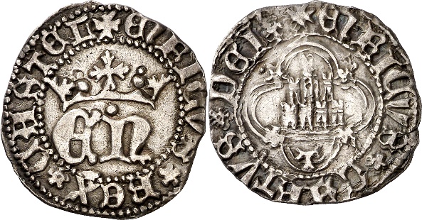 Tipo 10. Medio Real de plata con monograma &ldquo;EN&rdquo;