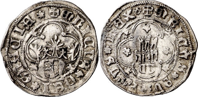 Tipo 10. Medio Real de plata con monograma &ldquo;EN&rdquo;