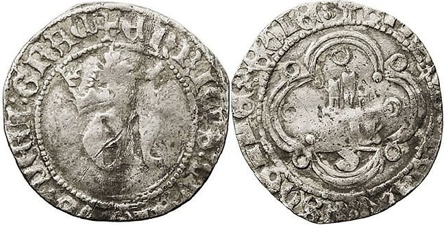 Tipo 10. Medio Real de plata con monograma &ldquo;EN&rdquo;