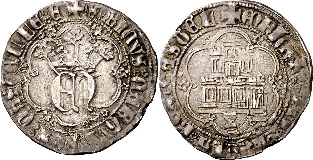 Tipo 10. Medio Real de plata con monograma &ldquo;EN&rdquo;