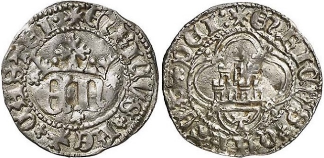 Tipo 10. Medio Real de plata con monograma &ldquo;EN&rdquo;