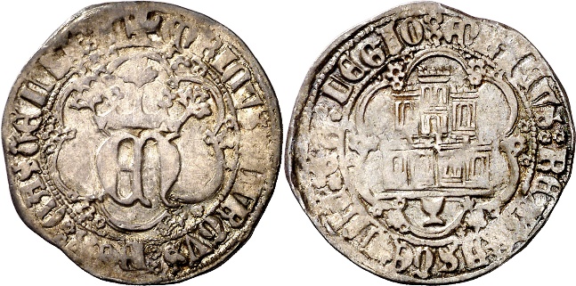 Tipo 10. Medio Real de plata con monograma &ldquo;EN&rdquo;