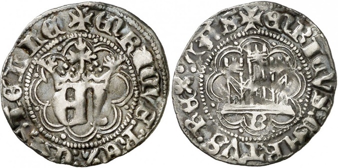 Tipo 10. Medio Real de plata con monograma &ldquo;EN&rdquo;
