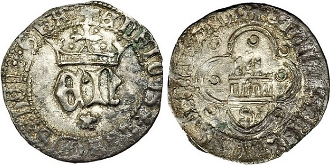 Tipo 10. Medio Real de plata con monograma &ldquo;EN&rdquo;