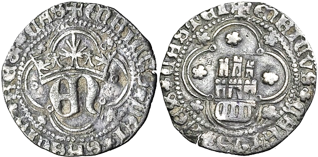 Tipo 10. Medio Real de plata con monograma &ldquo;EN&rdquo;