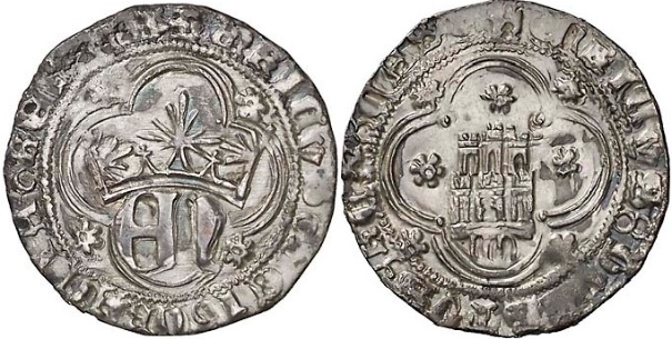Tipo 10. Medio Real de plata con monograma &ldquo;EN&rdquo;