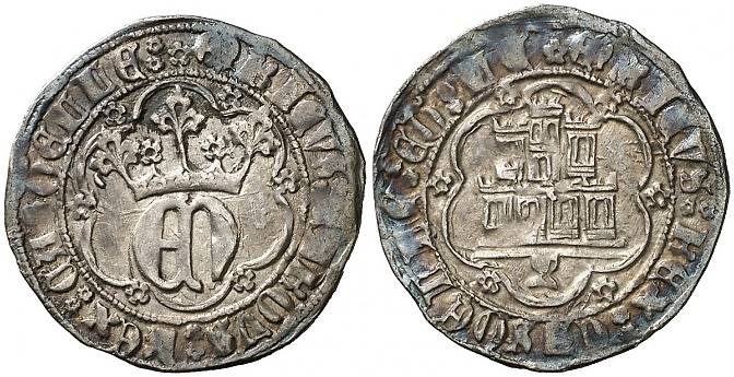 Tipo 10. Medio Real de plata con monograma &ldquo;EN&rdquo;