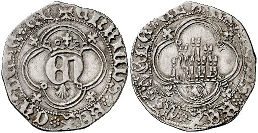 Tipo 10. Medio Real de plata con monograma &ldquo;EN&rdquo;