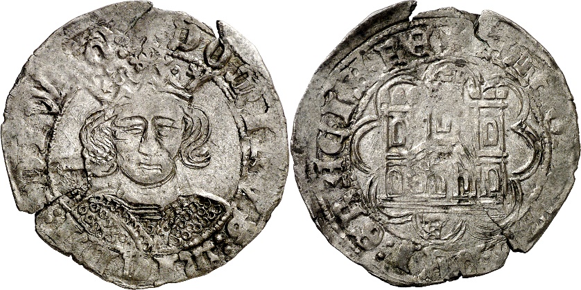 Tipo 11. Quarto de busto de rey de frente