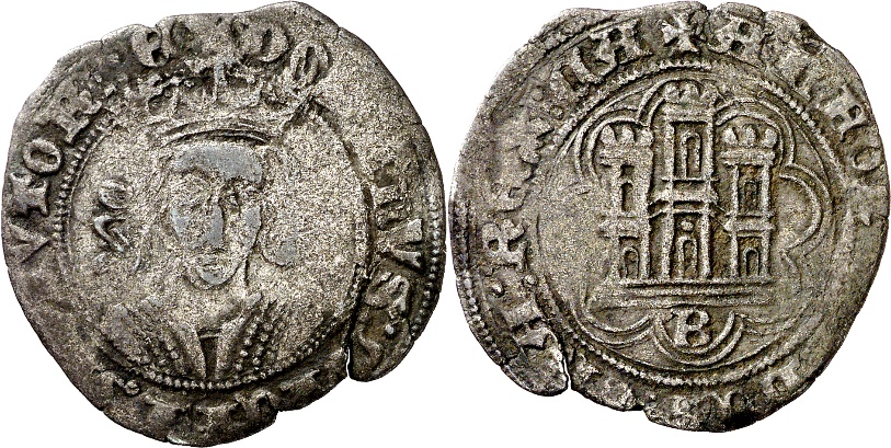 Tipo 11. Quarto de busto de rey de frente