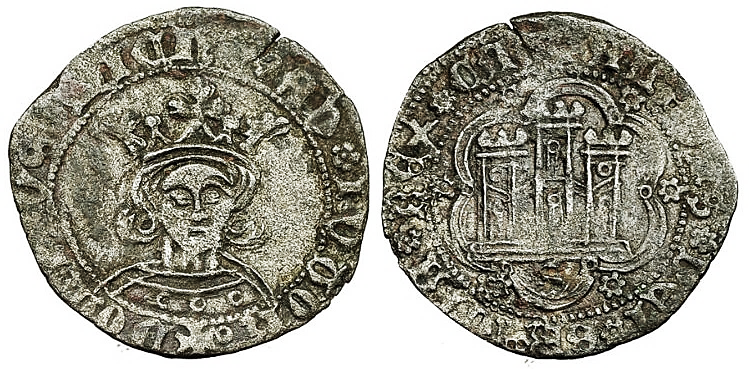 Tipo 11. Quarto de busto de rey de frente