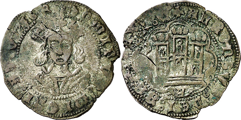 Tipo 11. Quarto de busto de rey de frente