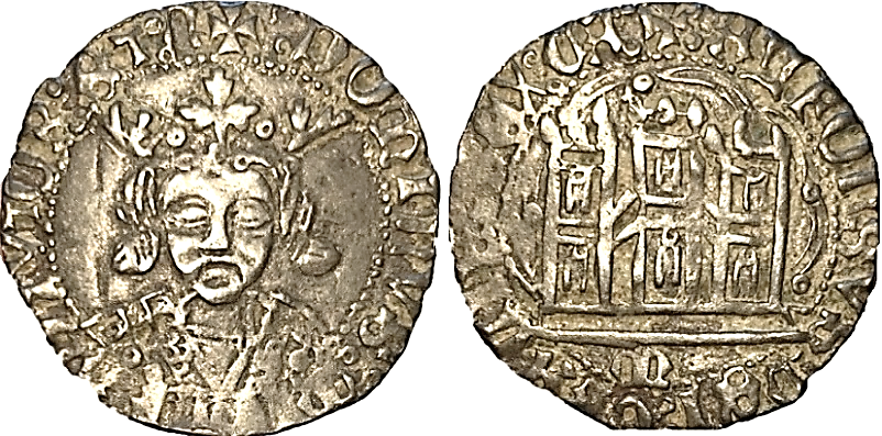 Tipo 11. Quarto de busto de rey de frente