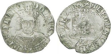 Tipo 11. Quarto de busto de rey de frente