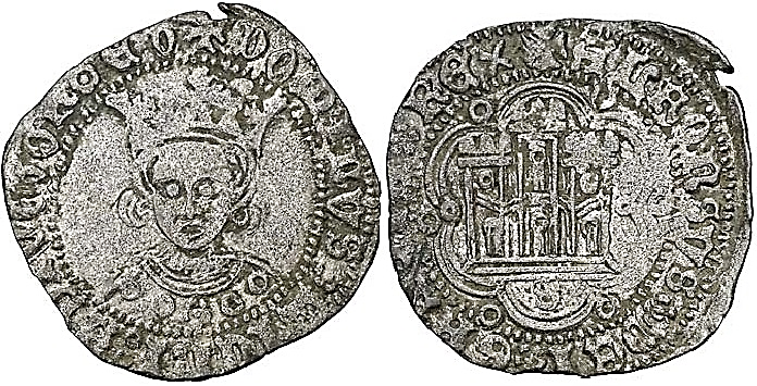 Tipo 11. Quarto de busto de rey de frente