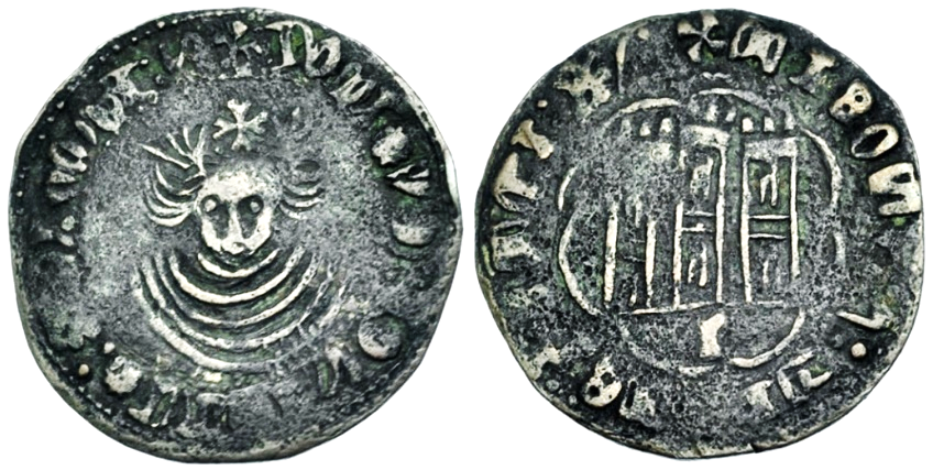 Tipo 11. Quarto de busto de rey de frente