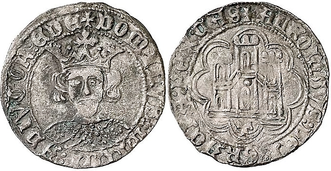 Tipo 11. Quarto de busto de rey de frente