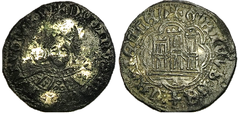 Tipo 11. Quarto de busto de rey de frente
