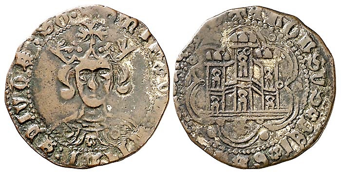Tipo 11. Quarto de busto de rey de frente