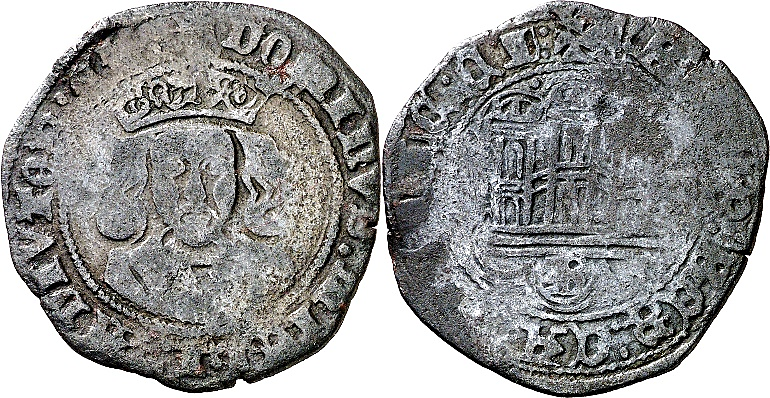 Tipo 11. Quarto de busto de rey de frente