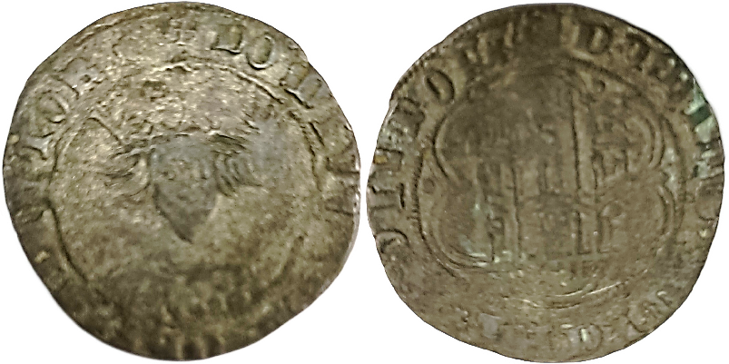 Tipo 11. Quarto de busto de rey de frente