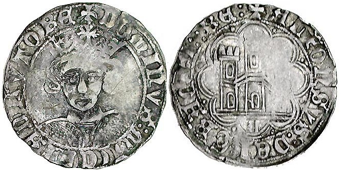 Tipo 11. Quarto de busto de rey de frente